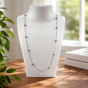 Silver Toned Ball Necklace